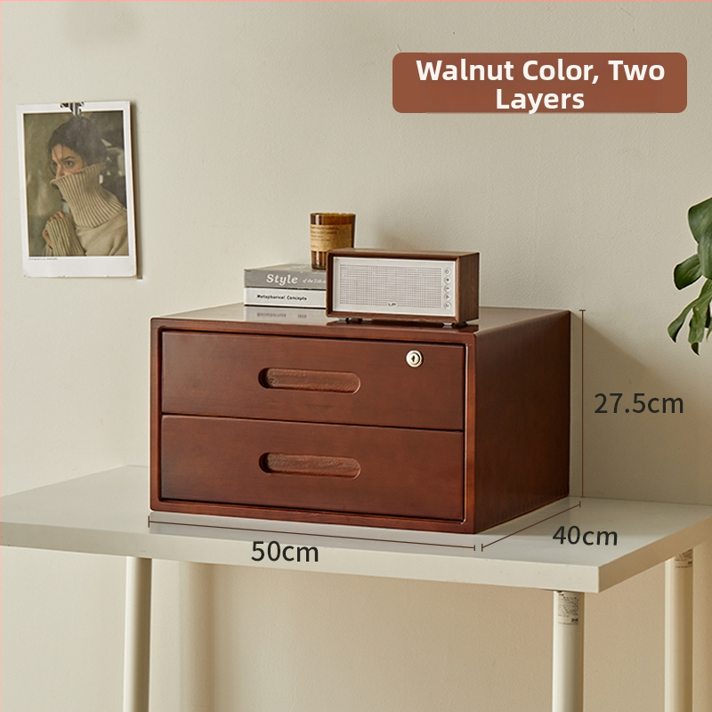 Cutie de depozitare din lemn masiv cu lacăt, cu sertar – dulap de birou cu organizare pentru notebook, posibilitate imprimare logo