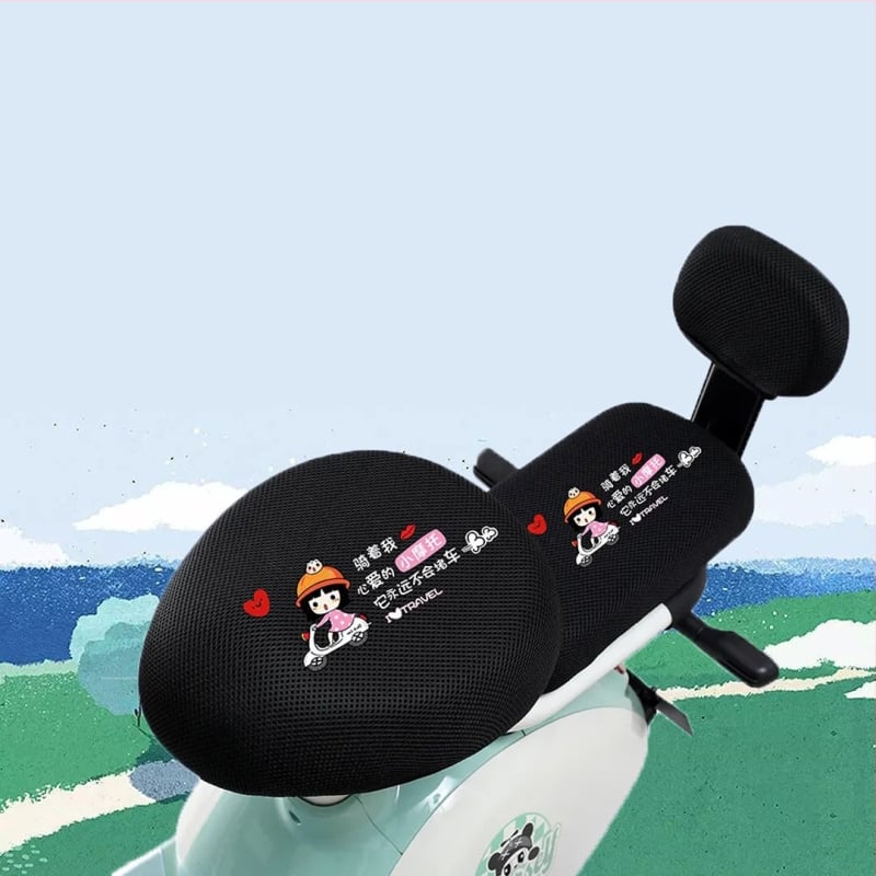 Κάλυμμα καθίσματος ηλεκτρικού ποδηλάτου με καρτούν εκτύπωση, υλικό ινών, εκτύπωση λογότυπου, χωρίς γέμισμα, δυνατότητα προσαρμογής, για το καλοκαίρι