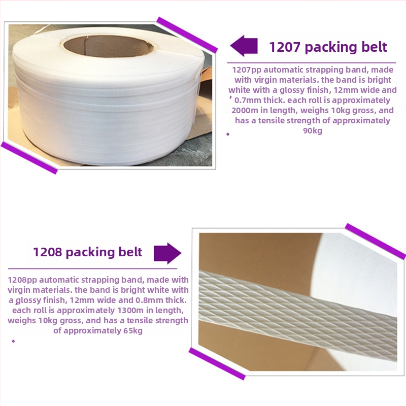 Bandă de ambalat PP, marca Lede; rezistență la tracțiune 120 kg; greutate 10 kg; rolă manuală