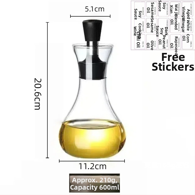 Xiangyun ruiqi Staklena posuda za ulje od borosilikatnog stakla - bez olova, protiv curenja, moderni dizajn