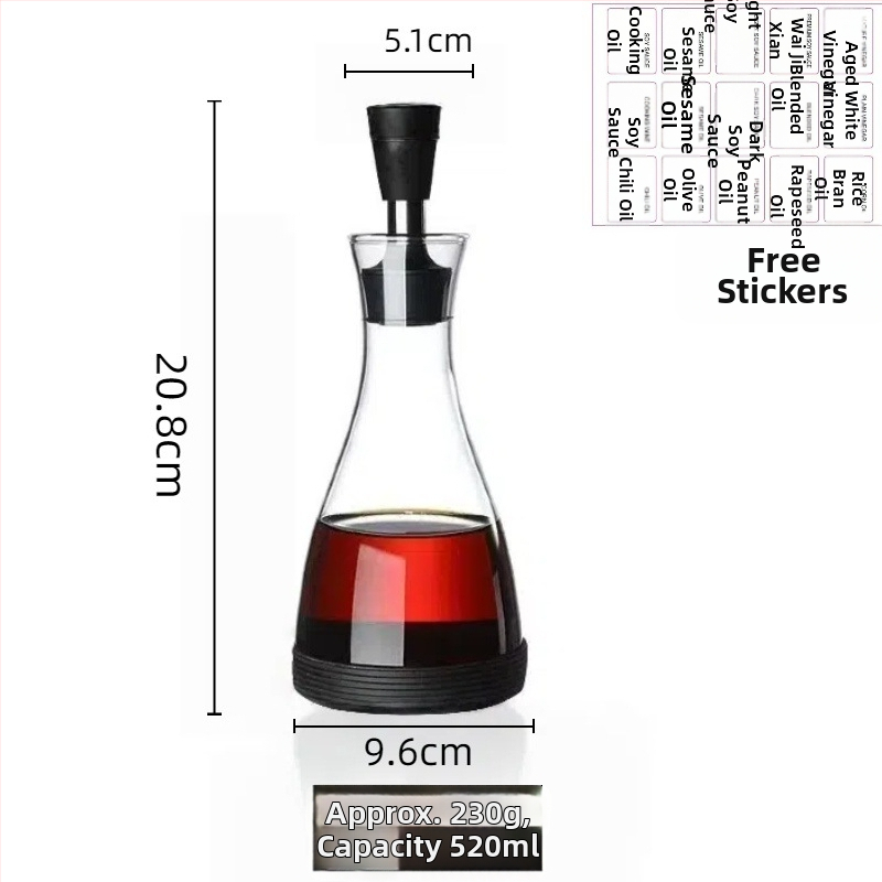Xiangyun ruiqi Staklena posuda za ulje od borosilikatnog stakla - bez olova, protiv curenja, moderni dizajn