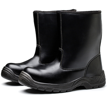 Ghete de protecție înalte, cu vârf din oțel, rezistente la lovire și perforare, partea superioară din velur, pentru câmp petrolier și sudură