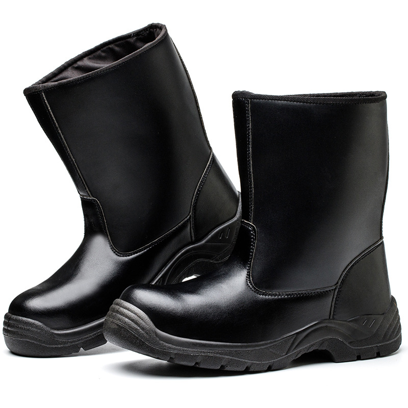 Ghete de protecție înalte, cu vârf din oțel, rezistente la lovire și perforare, partea superioară din velur, pentru câmp petrolier și sudură