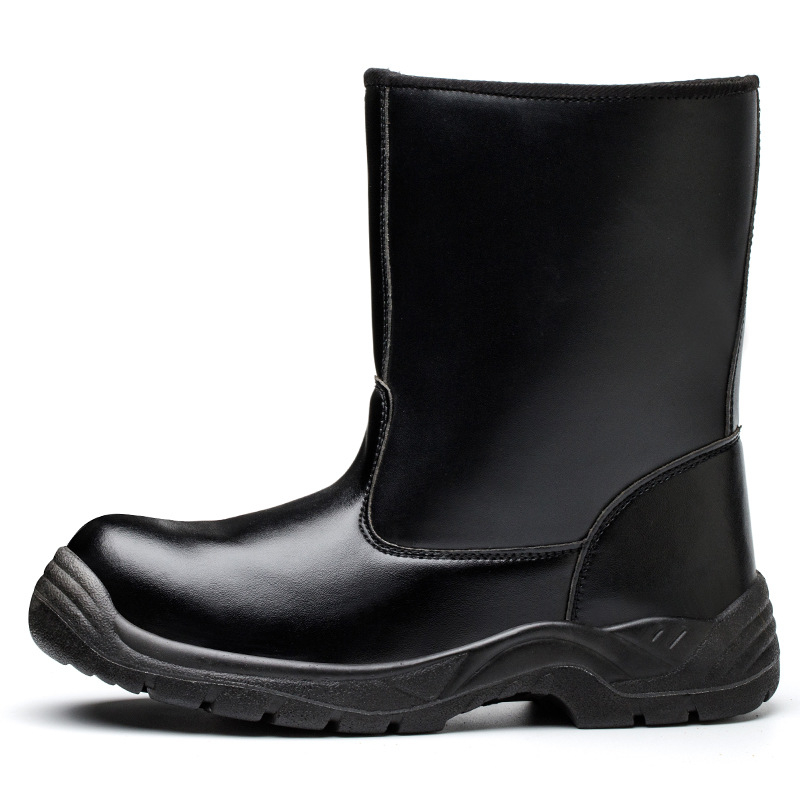 Ghete de protecție înalte, cu vârf din oțel, rezistente la lovire și perforare, partea superioară din velur, pentru câmp petrolier și sudură