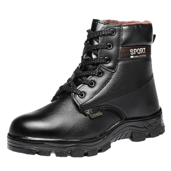 Guohong Bocanci de lucru din piele, înalți, cu vârf din oțel – protecție anti-perforație și impact