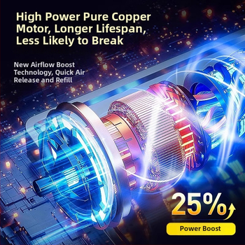 Deli преносима електрическа помпа за гуми за автомобил, 12V, 100W, дигитален дисплей, 30 L/min, бързо надуване