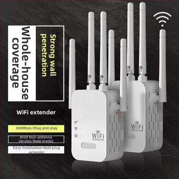 WiFi pojačivač signala za kućnu mrežu, repetitor, četiri antene, model F-0367, 802.11n, doseg do 300 m