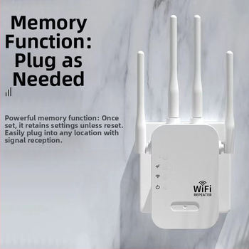 WiFi pojačivač signala za kućnu mrežu, repetitor, četiri antene, model F-0367, 802.11n, doseg do 300 m