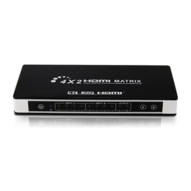 HDMI matrikski prekidač 4x2 s EDID prekidačem i podjelom zvuka, 4K rezolucija