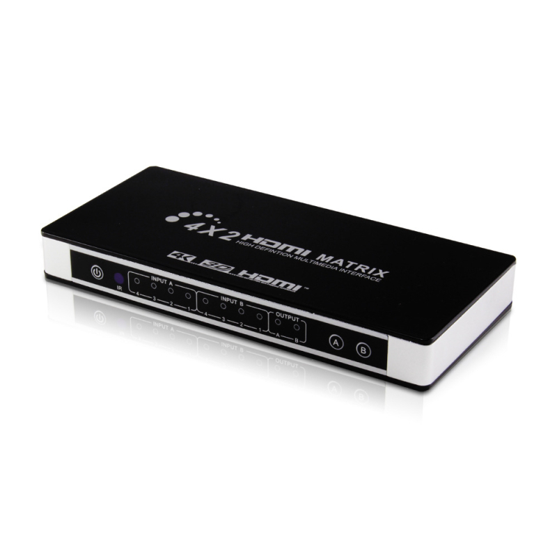 HDMI matrikski prekidač 4x2 s EDID prekidačem i podjelom zvuka, 4K rezolucija