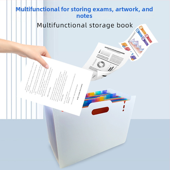 Vertikálny akordeónový dokumentový obal, 13 priehrad, plast, hrúbka 0,8 mm, tlač loga k dispozícii