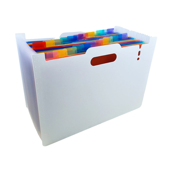 Κάθετος φάκελος αρχείων ακορντεόν, 13 διαμερίσματα, πλαστικός, πάχος 0,8 mm, εκτύπωση λογοτύπου διαθέσιμη