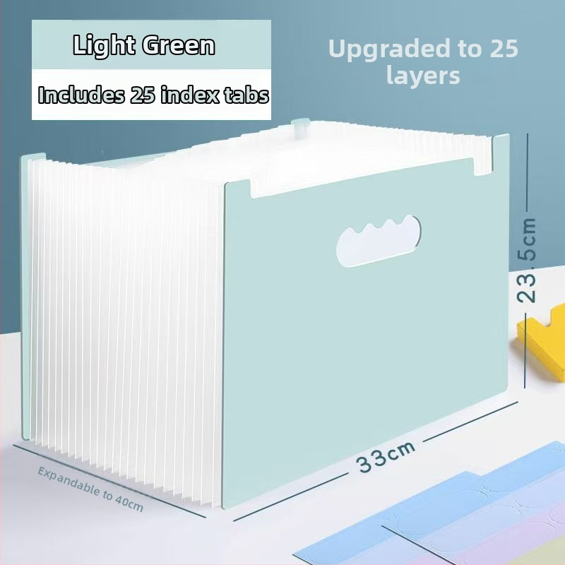 Vertikálny akordeónový dokumentový obal, 13 priehrad, plast, hrúbka 0,8 mm, tlač loga k dispozícii