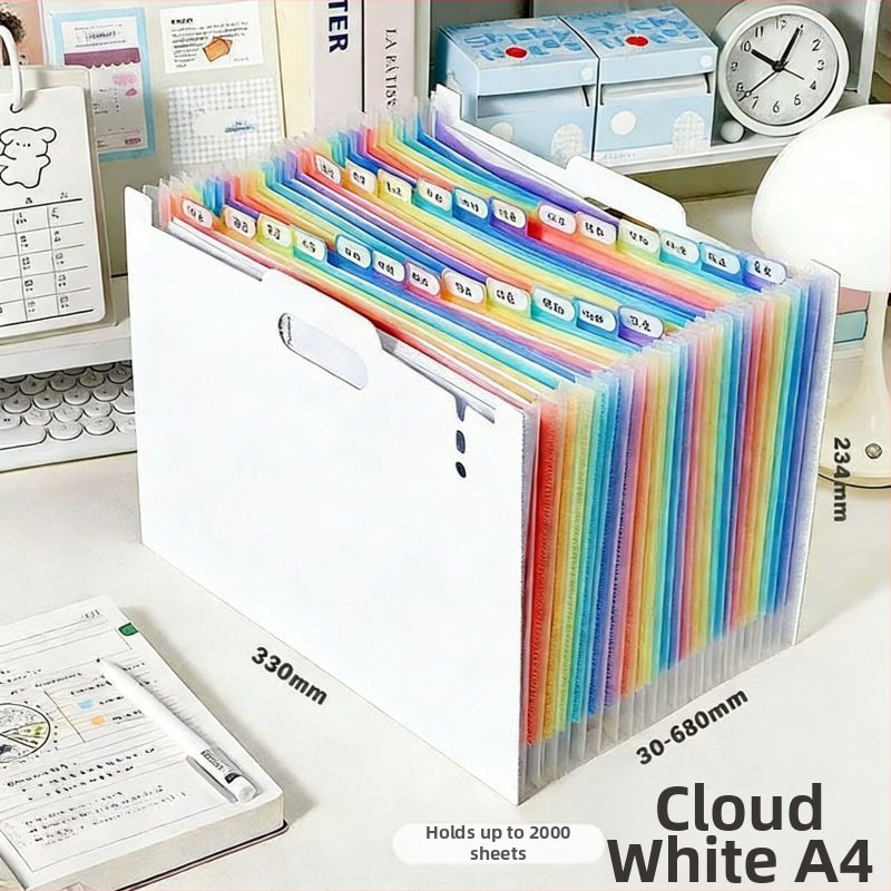 Vertikálny akordeónový dokumentový obal, 13 priehrad, plast, hrúbka 0,8 mm, tlač loga k dispozícii