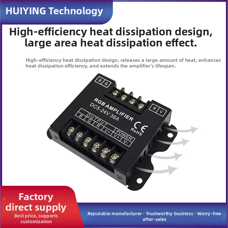 RGB pojačivač u metalnom kućištu, 5–24V, zaključavajući vijčani terminal, IP20, LED kontroler