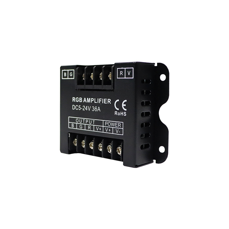 RGB pojačivač u metalnom kućištu, 5–24V, zaključavajući vijčani terminal, IP20, LED kontroler