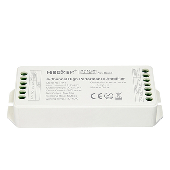 RGBW četiri-kanalni pojačivač/kontroler LED rasvjete OY-PA4, 12–24V, RF daljinsko upravljanje, IP68, domet do 30 m, terminalno sučelje