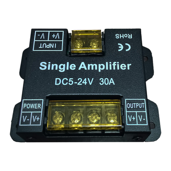 LED pojačivački modul za monocromatsku LED traku, model Hgx_0508a, 12–24V, PWM signal, 0–100% regulacija svjetline, upravljanje okretanjem