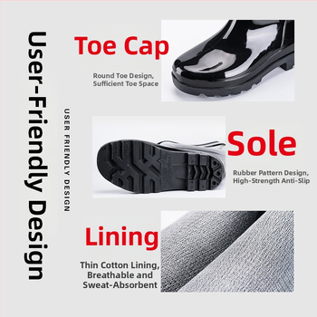 Back Force Vysoké dažďové čižmy, nepremokavé, protišmykové, odolné voči opotrebeniu, PVC