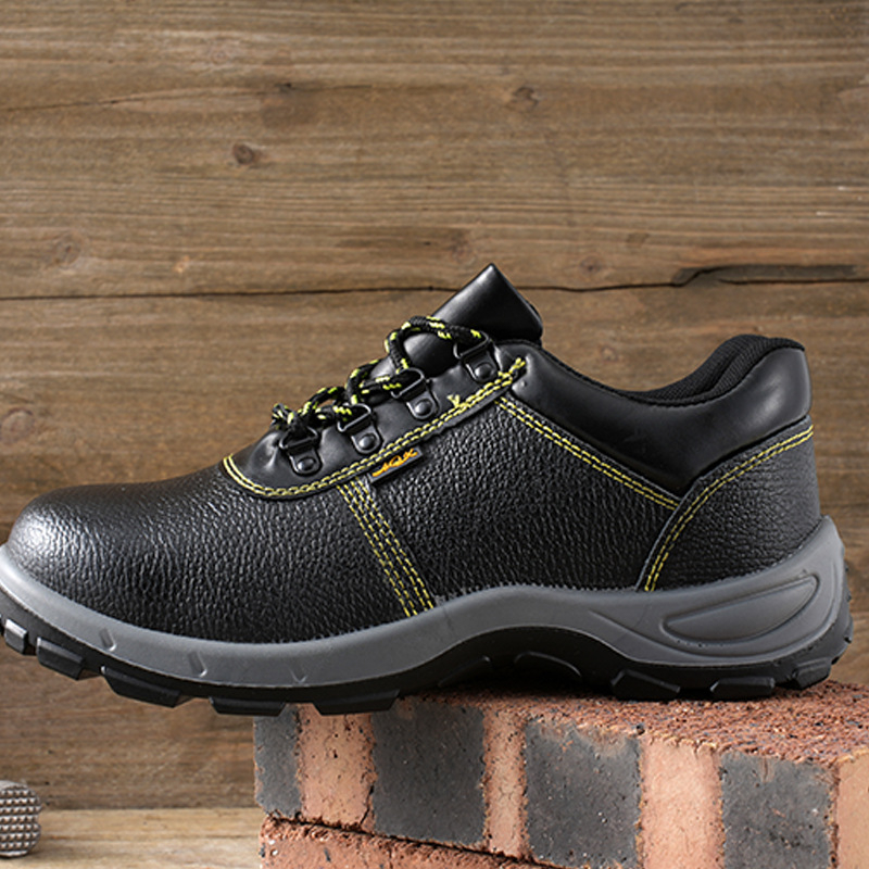 Pantofi de protecție pentru bărbați, cu vârf din oțel, anti-șoc, anti-perforație, din piele microfibră rezistentă