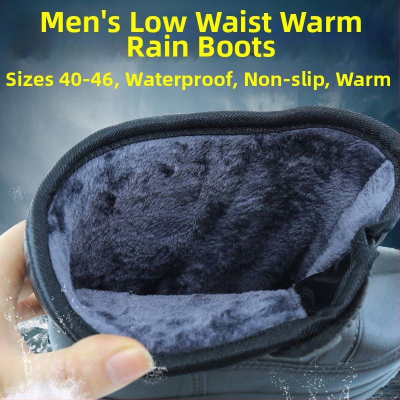 Muške zimske čizme za kišu s fleecem i pjenom, protuklizne, tople, za akvakulturu i ribolov
