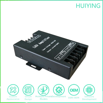 RGB LED pojačivač signala za LED trake, metalno kućište, 5–24V, IP20, vijčani terminal, upravljanje putem kontrolera