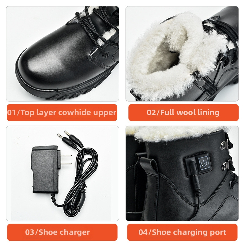 Ochranné topánky z kože, protišmykové a teplé, Shield god king