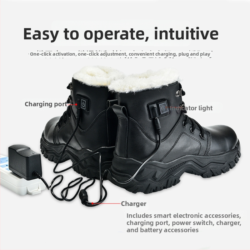 Ochranné topánky z kože, protišmykové a teplé, Shield god king