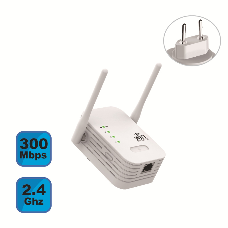 WiFi επαναληπτής και σημείο πρόσβασης, 4 κεραίες, 802.11n, 300 Mbps, εμβέλεια έως 15 μέτρα, τάση 110–220V