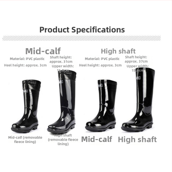 Visoke PVC kišne čizme, protuklizne i otporne na habanje, srednje visine (Origin Shanghai; Brand Back force; Material PVC)