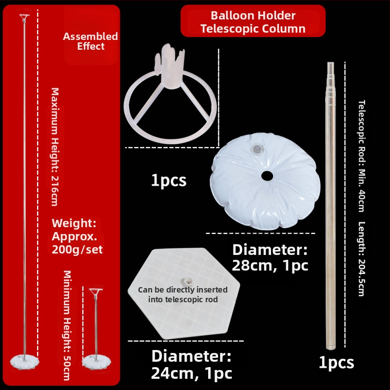 Plastični balon stub s teleskopskom šipkom — za vanjsku upotrebu, KT ploča baza, Caisheng