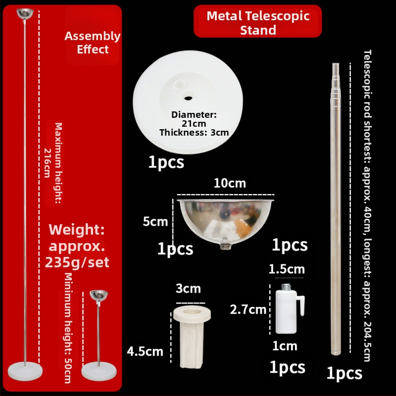 Plastični balon stub s teleskopskom šipkom — za vanjsku upotrebu, KT ploča baza, Caisheng