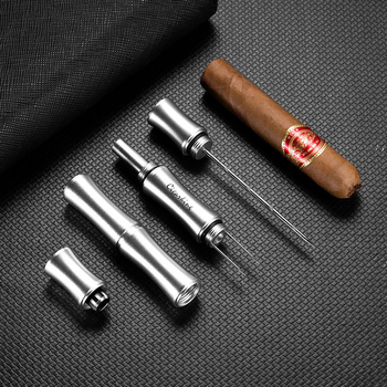 Višenamjenski alat za cigare s držačem pepela i iglom za bušenje rupa — ručno izrađeno, prilagodljivo, Cigarloong