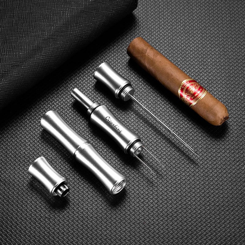 Višenamjenski alat za cigare s držačem pepela i iglom za bušenje rupa — ručno izrađeno, prilagodljivo, Cigarloong