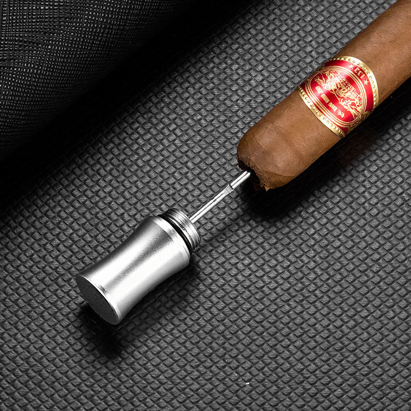 Višenamjenski alat za cigare s držačem pepela i iglom za bušenje rupa — ručno izrađeno, prilagodljivo, Cigarloong