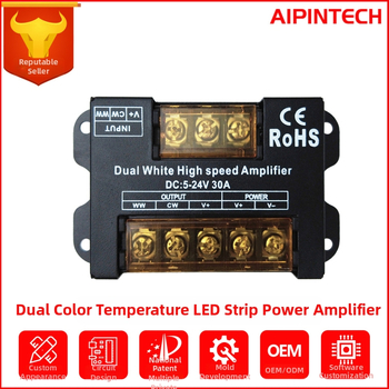 LED signalni pojačivač za tri boje za dvobojne LED trake - AP-A22, 5-24V, vijčani terminal, serijsko/paralelno povezivanje
