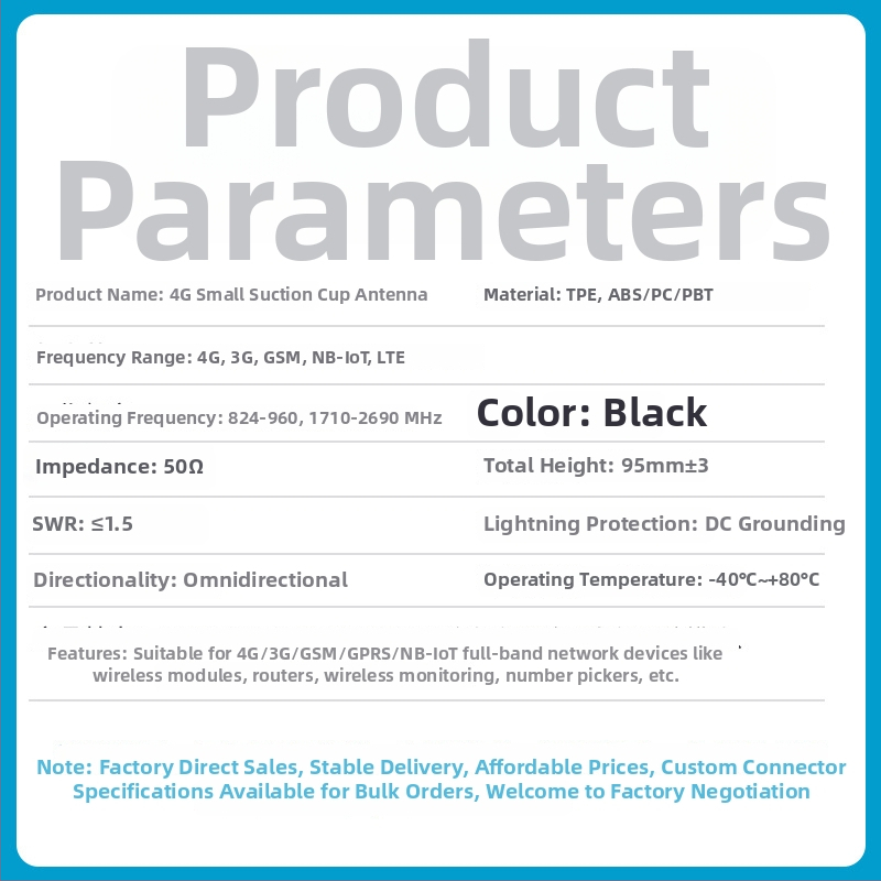 Malá sacia anténa pre GSM/3G/4G LTE, zisk 3 dBi, pásma 824-960/1710-2690 MHz, pre GPRS DTU Smart Meter