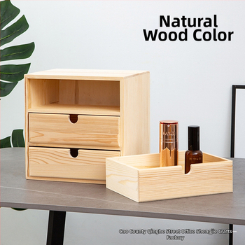 Drveni stolni organizator s ladicama za nakit i kozmetiku, moderni minimalistički stil