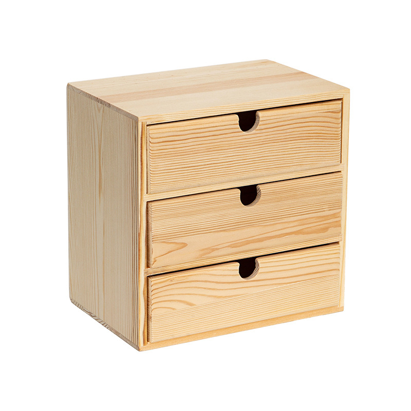 Drveni stolni organizator s ladicama za nakit i kozmetiku, moderni minimalistički stil