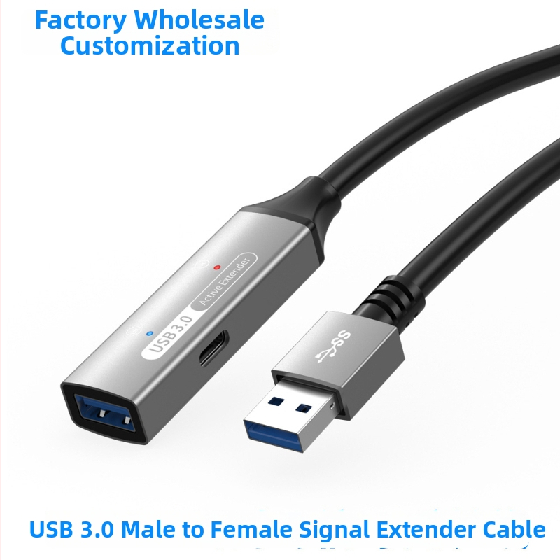 USB 3.0 predlžovací kábel, samec–samica, 10 m, zosilňovač signálu pre konferenčné kamery