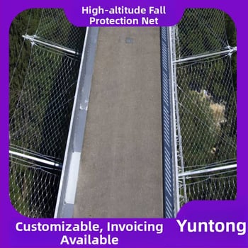 Nehrdzavejúca oceľová sieť s proti pádu sponou, diamantové otvory model, 304 nerezová oceľ, pre parky, zoologické záhrady a hotely, vedená inštalácia