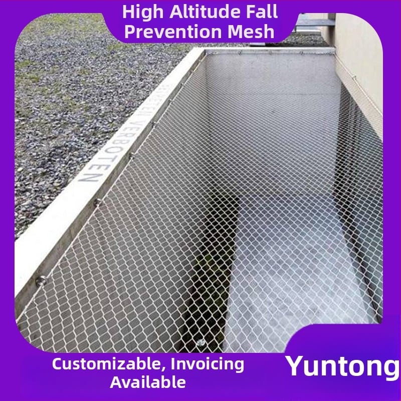 Nehrdzavejúca oceľová sieť s proti pádu sponou, diamantové otvory model, 304 nerezová oceľ, pre parky, zoologické záhrady a hotely, vedená inštalácia