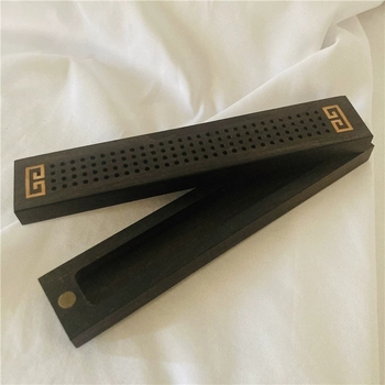 Cutie de depozitare pentru barbă și păr de animale din lemn de abanos – stil Nou Chinezesc, pentru living, dormitor sau masă