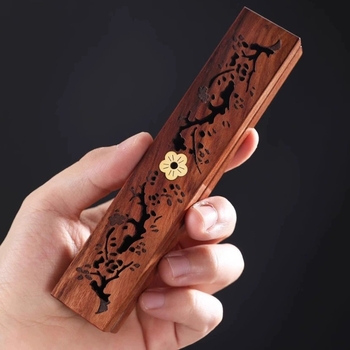 Cutie de depozitare pentru barbă și păr de animale din lemn de abanos – stil Nou Chinezesc, pentru living, dormitor sau masă