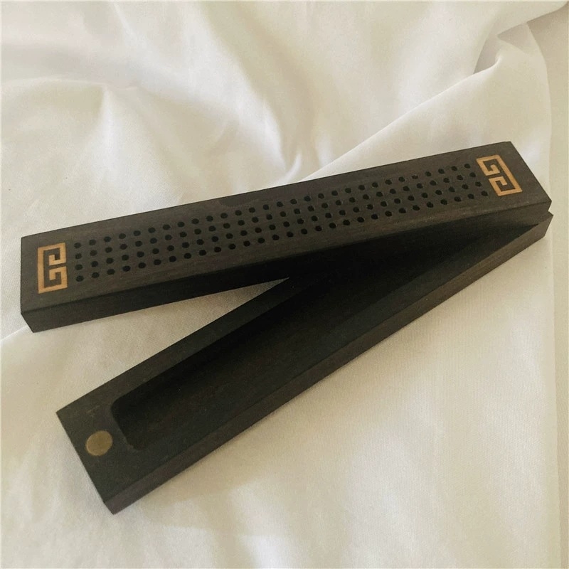 Cutie de depozitare pentru barbă și păr de animale din lemn de abanos – stil Nou Chinezesc, pentru living, dormitor sau masă