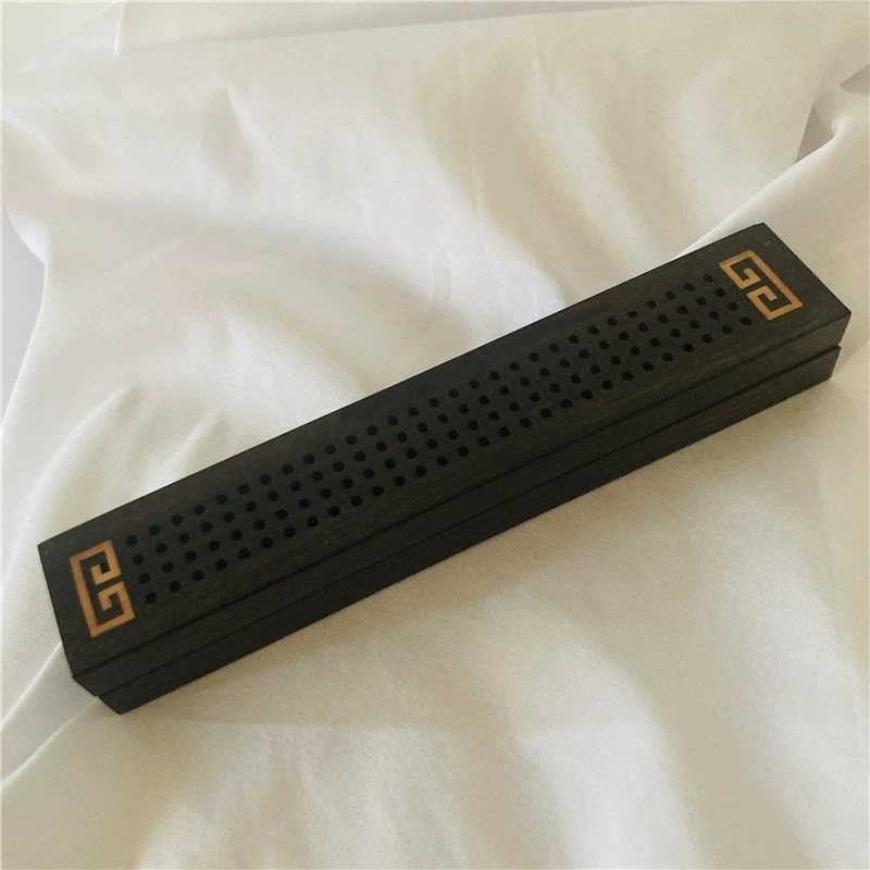 Cutie de depozitare pentru barbă și păr de animale din lemn de abanos – stil Nou Chinezesc, pentru living, dormitor sau masă