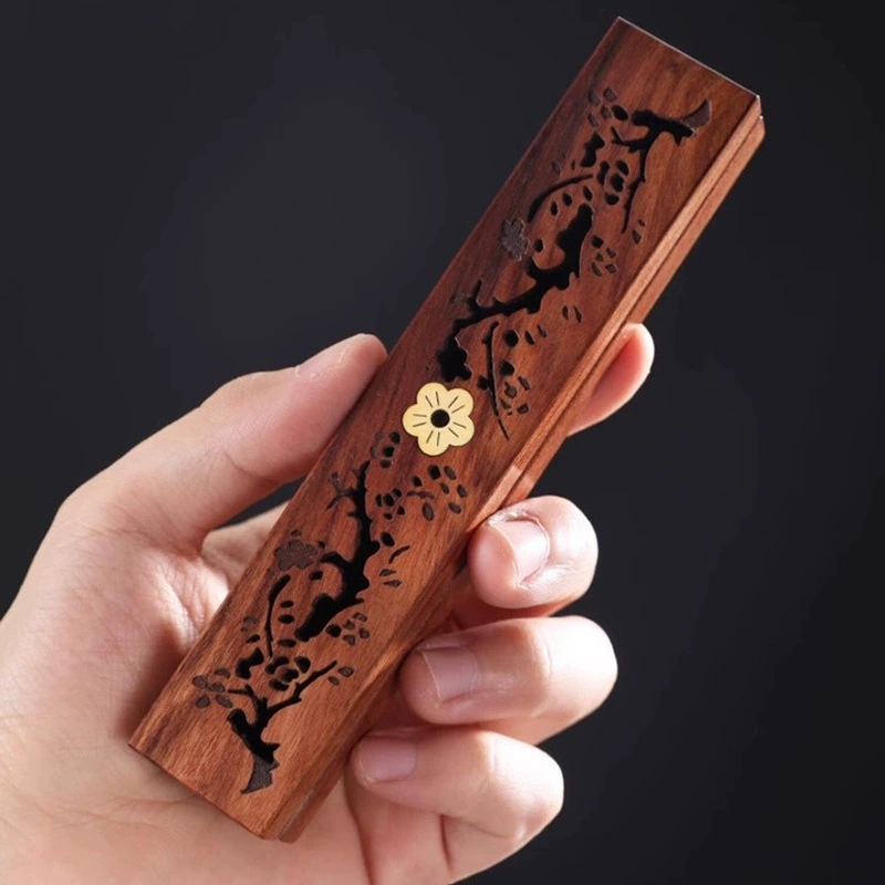 Cutie de depozitare pentru barbă și păr de animale din lemn de abanos – stil Nou Chinezesc, pentru living, dormitor sau masă