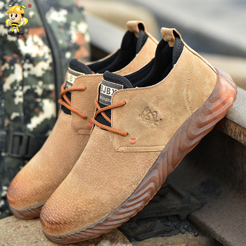 Pantofi de siguranță pentru sudori: partea superioară din nubuk, vârf din oțel, rezistenți la pătrundere și zdrobire