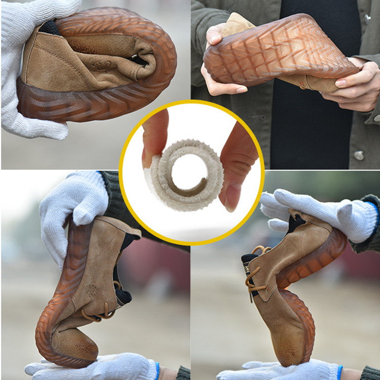 Pantofi de siguranță pentru sudori: partea superioară din nubuk, vârf din oțel, rezistenți la pătrundere și zdrobire