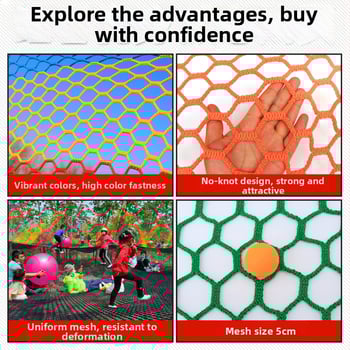 Νάιλον ενισχυμένο δίχτυ εξάγωνικού πλέγματος χωρίς κόμβους, εξωτερική χρήση, παιδικό προστατευτικό δίχτυ αναρρίχησης για εκπαίδευση επέκτασης